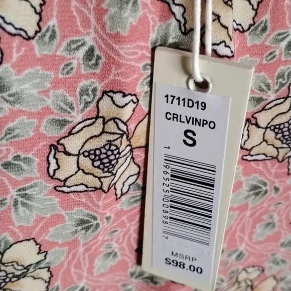 - Max Studios Peachy Pink Yellow Floral Hi-Low Maxi Skirt NWT - Picture 6 of 6